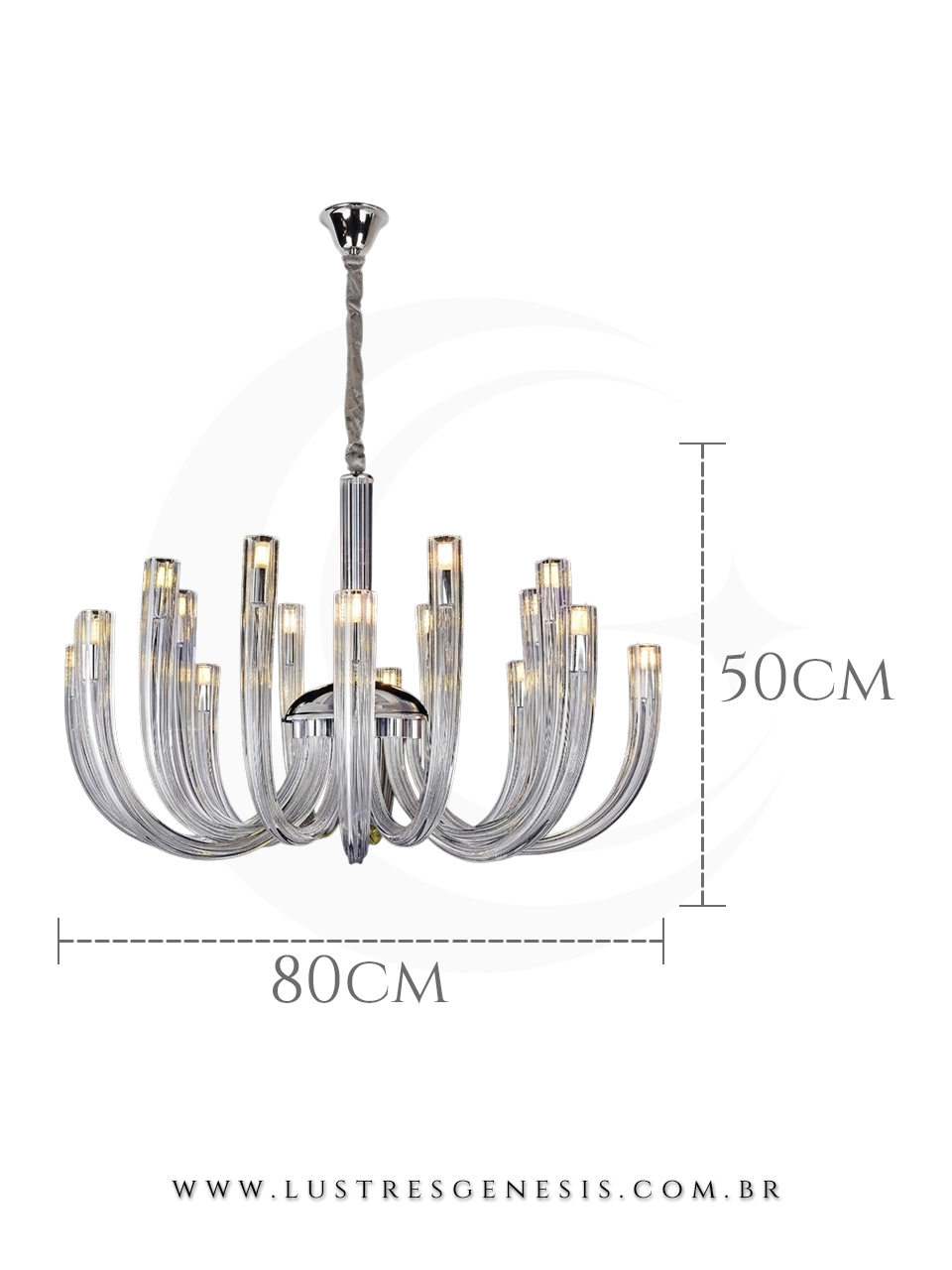 Lustre Pendente Classico Metal Cromado e Vidro 60x50cm G9, Sala de Jantar, Mesa Sala de Jantar, Sala de Estar, Quarto Casal, Suite Master